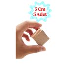 iDekor (5cm) Ahşap Küp - DIY Sanat ve Hobi Projeleri biblo yapımı -A kalite