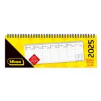 Idena 11159 – Masa takvimi 2025 yatay formatında, 29,8 x 10,5 cm, 1 sayfada 1 hafta, yıllık genel bakış ve spiral ciltli çalışma masası takvimi