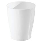 iDesign Banyo, Yatak Odası, Ev Ofis, Yurt için Kompakt Yuvarlak Plastik Çöp Kovası, 19,6 cm x 19,6 cm x 23,1 cm, Franklin Koleksiyonu, Beyaz