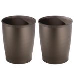 iDesign Küçük Yuvarlak Plastik Çöp Kovaları, Kent Koleksiyonu - 2'li Set, 8.3" x 8.3" x 10", Bronz