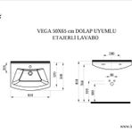 İdevit Vega 65 cm Hilton Dolap Uyumlu Etejerli Lavabo
