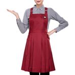 Idezek Ayarlanabilir önlük eteği, pileli çok amaçlı polyester önlükler, pişirme, mangal, solmaz, mutfak, fırın, süt dükkanı için katlanır önlükler, Kırmızı, 1