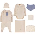 Idil Baby Organik Erkek Bebek Hastane Çıkışı 8'li Set - Ekru - Standart