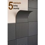 İdil Panel Ahşap Kare Akustik Duvar Kaplama Paneli Mdf 60x60cm Antrasit