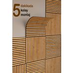 İdil Panel Ahşap Kare Akustik Duvar Kaplama Paneli Mdf 60x60cm Safir Meşe