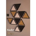 İdil Panel Ahşap Üçgen Duvar Paneli 6 Adet Meşe Akustik 19,5x16,5cm