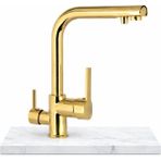 Idimax Gold Arıtma Eviye Batarya (3 Yollu) - Fırın Boyalı —Komple Pirinç Döküm Gövde - Pirinç Somunlu Flex ve Pirinç Ay Takımı - Altın