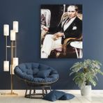idora Atatürk Türk Kahvesi Içerken Kanvas Tablo - 60 x 90 cm