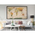 idora Vintage Dünya Haritası Kanvas Tablo 80 x 150 cm Çerçevesiz Kanvas Malzeme ile Dekoratif