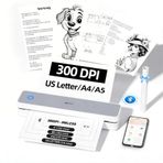 iDPRT Taşınabilir Termal Yazıcı, Seyahat Desteği için Kablosuz Bluetooth Mürekkepsiz Yazıcı 8.5 "X 11" ABD Mektup ve A4 & A5 Termal Kağıt, Android ve iOS Telefon ve Laptop ile Uyumlu