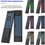İdragon M3 Akıllı Kumanda – Air Mouse & Kablosuz Klavye, 6 Eksenli Jiroskop, Ir Öğrenme, Bluetooth & 2.4 Ghz, 7 Renk Arka Aydınlatma - Siyah