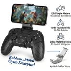 İdragon X6 Kablosuz Bluetooth Gamepad - Turbo Tuşlu, Ayrılabilir Telefon Tutuculu Oyun Kolu (Android, Ios, Pc Uyumlu) - Siyah