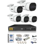 Ids - 5 Kameralı 5 Mp Sony Lensli 1080P Full HD Güvenlik Kamerası Sistemi - Cepten İzle - 1 TB Dış
