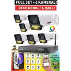 IDS 6 Kameralı 5mp Lensli Fullhd 1080P Renkli Gece Görüşlü Güvenlik Kamerası Seti 9 LED - 320GB
