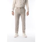 İDS COLLECTİON Erkek Düz Kesim Kumaş Pantolon Esnek Likralı Bilek Boy Bej - Skinny & Normal Bel
