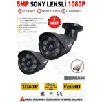 IDS DS-2015HD-BLACK-2 5MP 2 Kameralı 1080P Sony Lensli Full HD AHD Güvenlik Kamerası