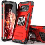 IDYStar Galaxy S8 Kılıf, Hibrit Düşme Test Kapağı Araba Montaj Dayanağı ile İnce Fit Koruyucu Telefon Kılıfı, Samsung Galaxy S8 için, Kırmızı