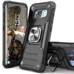 IDYStar Galaxy S8 Kılıf, Hibrit Düşme Test Kapağı Araba Montaj Dayanağı ile Samsung Galaxy S8 için Dar Kesim Koruyucu Telefon Kılıfı, Siyah