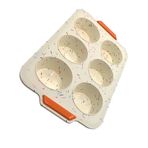IEEDFJKK 6/12 Kavite Silikon Kek Kalıbı DIY Çikolata Cupcake Yuvarlak Şekilli Yumurta Tart Kurabiye Dondurma Yumuşak Sabun Mum Kalıbı, 6 Delik