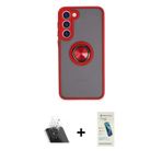 ieg™ Galaxy S23 Plus Kılıf Yörünge Çizgi - Şeffaf Pasifik Cam Ekran Koruyucu + Şeffaf Kamera Lens Ko