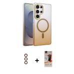 ieg™ Galaxy S23 Ultra Kılıf Ahenk Doku Özel Seri - Siyah AutoKit 5in1 Fiber Hayalet Cam Ekran Koruyu