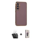 ieg™ Galaxy S24 Plus Kılıf Yankı Serisi - Siyah Bilvis 3D Cam Ekran Koruyucu + Şeffaf Kamera Lens Ko