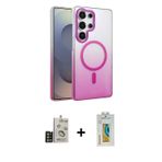 ieg™ Galaxy S24 Ultra Kılıf Ahenk Doku Özel Seri - Siyah Polymer Nano Ekran Koruyucu + Gold Bilvis T
