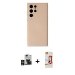 ieg™ Galaxy S24 Ultra Kılıf Ahenk Serisi - Siyah AutoKit 5in1 Fiber Polymer Nano Ekran Koruyucu + De