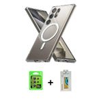 ieg™ Galaxy S24 Ultra Kılıf Ahenk Yansıma Prime - Siyah Polymer Nano Ekran Koruyucu + Sarı Raze Meta