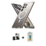 ieg™ Galaxy S24 Ultra Kılıf Ahenk Yansıma Prime - Siyah Polymer Nano Ekran Koruyucu + Siyah PVD Meta