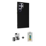 ieg™ Galaxy S24 Ultra Kılıf Akış Asil Koleksiyonu - Siyah Polymer Nano Ekran Koruyucu + Pembe PVD Me