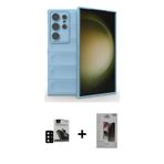 ieg™ Galaxy S24 Ultra Kılıf Atlas Koleksiyonu - Siyah Bilvis Hayalet Cam Ekran Koruyucu + Siyah PVD