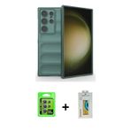 ieg™ Galaxy S24 Ultra Kılıf Atlas Koleksiyonu - Siyah Polymer Nano Ekran Koruyucu + Mor Raze Metal K