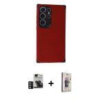 ieg™ Galaxy S24 Ultra Kılıf Doruk Asil Koleksiyonu - Siyah Bilvis 3D Cam Ekran Koruyucu + Derin Mor