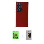 ieg™ Galaxy S24 Ultra Kılıf Doruk Asil Koleksiyonu - Siyah Bilvis Hayalet Cam Ekran Koruyucu + Mor R