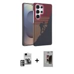ieg™ Galaxy S24 Ultra Kılıf Doruk Serisi - Siyah Bilvis Hayalet Cam Ekran Koruyucu + Pembe PVD Metal