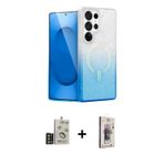 ieg™ Galaxy S24 Ultra Kılıf Eksen Minimal Özel Seri - Siyah Bilvis 3D Cam Ekran Koruyucu + Gold Bilv