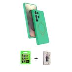 ieg™ Galaxy S24 Ultra Kılıf İz Işık Koleksiyonu - Siyah Bilvis 3D Cam Ekran Koruyucu + Gümüş Raze Me