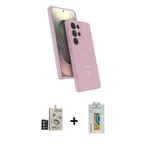ieg™ Galaxy S24 Ultra Kılıf İz Işık Koleksiyonu - Siyah Polymer Nano Ekran Koruyucu + Derin Mor Bilv