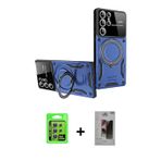 ieg™ Galaxy S24 Ultra Kılıf Kıvılcım Modern Serisi - Siyah Bilvis Hayalet Cam Ekran Koruyucu + Gümüş