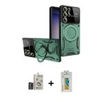 ieg™ Galaxy S24 Ultra Kılıf Kıvılcım Modern Serisi - Siyah Polymer Nano Ekran Koruyucu + Derin Mor B