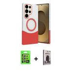 ieg™ Galaxy S24 Ultra Kılıf Kozmos Form Özel Seri - Siyah Bilvis Hayalet Cam Ekran Koruyucu + Gri Ra