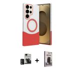 ieg™ Galaxy S24 Ultra Kılıf Kozmos Form Özel Seri - Siyah Bilvis Hayalet Cam Ekran Koruyucu + Siyah