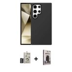 ieg™ Galaxy S24 Ultra Kılıf Kozmos Yansıma Özel Seri - Siyah Bilvis Hayalet Cam Ekran Koruyucu + Der