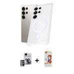 ieg™ Galaxy S24 Ultra Kılıf Kutup Minimal - Siyah AutoKit 5in1 Fiber Polymer Nano Ekran Koruyucu + P