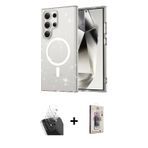 ieg™ Galaxy S24 Ultra Kılıf Nova Asil Prime - Siyah Bilvis 3D Cam Ekran Koruyucu + Şeffaf Kamera Len