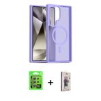 ieg™ Galaxy S24 Ultra Kılıf Siluet Minimal Prime - Siyah Bilvis 3D Cam Ekran Koruyucu + Gümüş Raze M