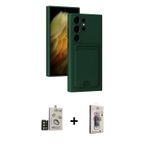 ieg™ Galaxy S24 Ultra Kılıf Vadi Çizgi Prime - Siyah Bilvis 3D Cam Ekran Koruyucu + Gold Bilvis Tita