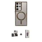 ieg™ Galaxy S24 Ultra Kılıf Yadigar Klasik Özel Seri - Siyah Bilvis 3D Cam Ekran Koruyucu + Derin Mo