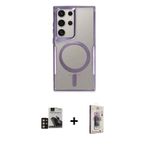 ieg™ Galaxy S24 Ultra Kılıf Yadigar Klasik Özel Seri - Siyah Bilvis 3D Cam Ekran Koruyucu + Gold PVD